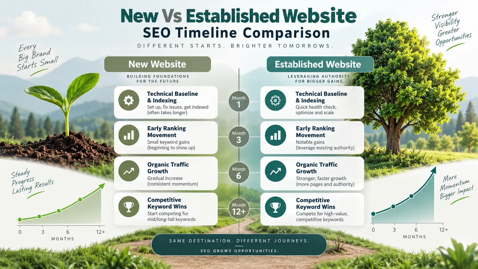 New Vs Established Website SEO Timeline Comparison